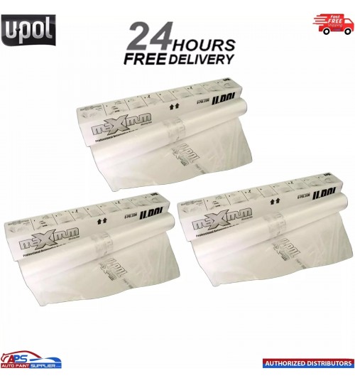 3x U-Pol Clear Static Poly Masking Roll 5m x 120m U-Pol